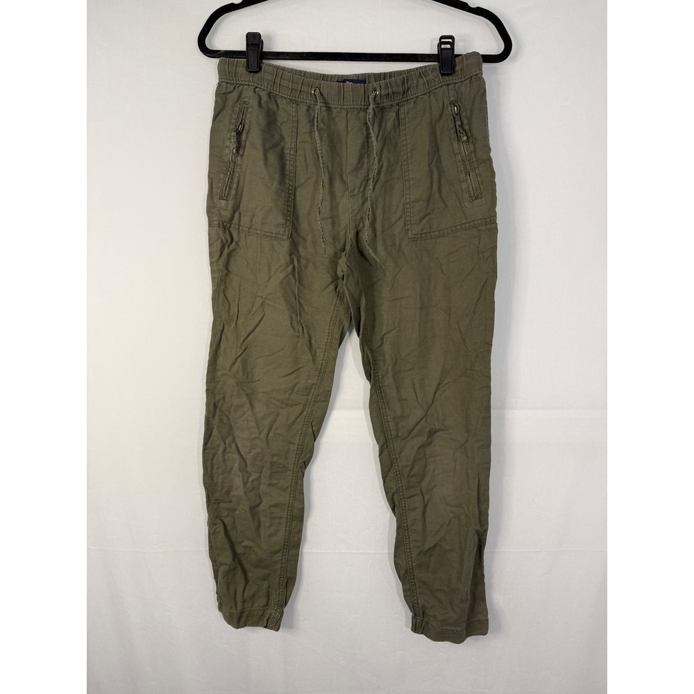 Gap‎ Utility Jogger Pants Women XS Olive Green Douglas Fir Cotton Elastic Waist
